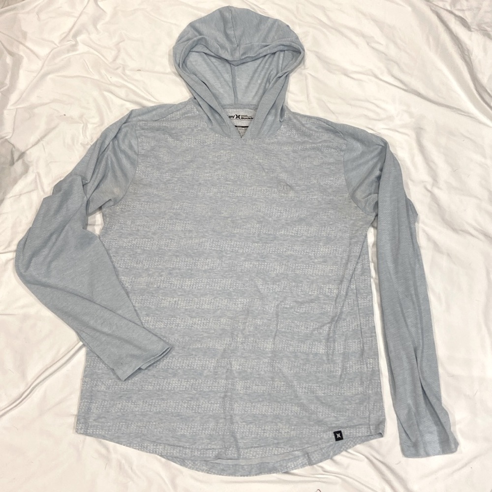 Hurley hooded dry-fit blue long sleeve top